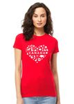 Womens Canada Day Heart T-Shirt - Custom Handmade Tshirt for Women, Deep Red (L)