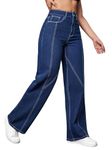 GRECIILOOKS Women Cotton Blend Casual Regular Fit Jeans (DARK BLUE, 30)