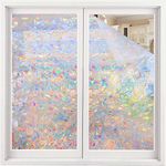 Volcanics Privacy Window Film Decorative Window Cling Glass Film Reflective 3D Window Film 60 x 300CM Non-Adhesive Window Stickers Static Cling Window Covering