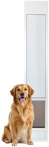 PetSafe 1-Piece Sliding Glass Pet Door for Dogs & Cats - Adjustable Height 91 7/16" to 96"- Large-Tall, White, No-Cut Install, Aluminum Patio Panel Insert, Great for Renters or Seasonal Installation