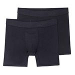 Terramar Men's 6" Inseam Silkskins Boxer Briefs, Black, 2 Pack, Large / 36-38 Inches