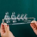 Movdyka Crystal 25th Silver Wedding Anniversary for Women Wife, 25 Years Together We Made A Family Glass Ornaments 25th Anniversary Presents for Husband Parents (3 Children)
