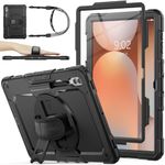 SEYMAC stock Case with Screen Protector Pencil Holder [360 Rotating Hand Strap] &Stand, Drop-Proof Case for Galaxy Tab S10 Ultra/S9 Ultra/ S8 Ultra 14.6'', Black