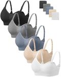 Angelhood Nursing Bra 5 Pack Womens Maternity Breastfeeding Seamless Wireless Sleep Bra with Extenders