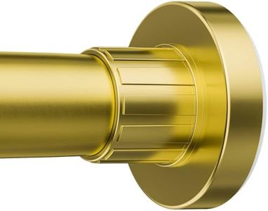 Ausemku Shower Curtain Rod 32-80 Inch Adjustable - 1 Inch Diameter Heavy Duty No drill Spring Tension Shower Rod, Non-Slip Rustproof Telescopic Rod for Bathroom, Gold