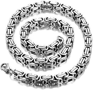 Urban Jewelry Impressive Mechanic Style Men's Necklace Stainless Steel Silver Chain, Width 6mm (23 Inches)