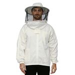 BEEATTIRE Bee Jacket with Round Hood – 100% Cotton – Stingless protection Beekeeper Jacket Best beekeeping Jacket Bee protection wear with Zipper (8XL)