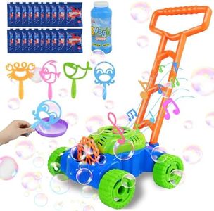 Ulikey Tondeuse à Bulles Enfant, Machine à Bulles Automatique, avec l'outil à Bulles et Concentré de Bulles, Tondeuse à Gazon à Poussée pour Le Jardinage, Cadeaux Garçons Filles Jardins A l'extérieur