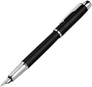 SMOOTHERPRO Classic Fountain Pen Fine Nib with Piston Converter Left Right Hand Writing Instrument for EDC and Business Black (CFF550)