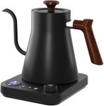 Electric Gooseneck Kettle with LCD Display, 0.9LStainless Steel Electric Tea Kettle Temperature Control Pour-Over Coffee and Tea Pot 1200W Quick Heating Hot Water Boiler (Black)