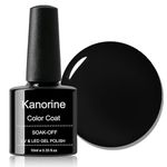 KANORINE Gel Polish Soak-Off UV/LED Black Colour Gel Nail Polish black Color Coat Gel Nail Varnish Nail Art TYPE 10ml