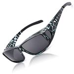 LVIOE Fit Over Glasses Sunglasses Wrap Around Polarized Sunglasses with UV Protection for Men and Women Driving CLS0311