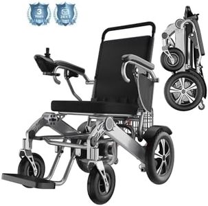 HVREGHY Electric Wheelchair for Adults/Seniors, Lightweight Foldable Portable All Terrain Power Motorized Wheel Chair, Security & Comfortable & Designed to Last, Weight Capacity 300lb, 12.5Miles Range