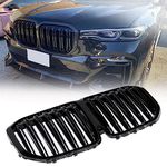 Astra Depot Compatible for BMW X7 Grill Front 2019-up G07 Gloss Black Double Slats Exterior Grille Tri Color M Sport Front Kidney Grill Fits OE: 51-13-8-745-732