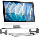 Mount-It! Aluminum Monitor Stand for iMac - Wide Unibody Monitor Riser - Metal Monitor Stand Desktop Organizer with Keyboard Storage - Universal Desktop Monitor Riser for PC, iMac, MacBook, Laptop