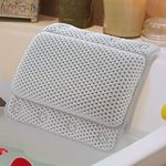 Taylor & Brown Bathtub Pillow, Luxury Relaxing White Soft Non Slip Cushioned Bath Pillow Waterproof Home Spa Headrest Cushion with 8 Slip Resistant Suction Cups