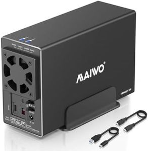 Maiwo 3.5 inch SATA RAID Docking Station Dual Bay External Hard Drive RAID Enclosure USB3.1 GEN2 Up to 10Gbps 36TB Capacity Black,2 Bay - RAID