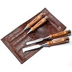 Libraton Wood Chisel Set 4PCs, Woodworking Chisel Set, Wood Chisels, Wood Chisel Tool Sets, Chrome Vanadium Steel with Hardwood Handle 1/4" 1/2" 3/4" 1"