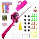 WIDDEN Kids Fishing Pole, Telescopic Fishing Rod, Toddler Collapsible Fishing Rod and Reel Combo with Tackle Box, Fishing Line, Bobber, and Soft Lures for Boy, Girl, Youth, Beginner, Over 4 Years Old