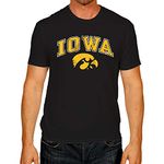 Campus Colors Iowa Hawkeyes Adult Arch & Logo Gameday T-Shirt - Black, Small