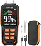 Proster Rechargeable Moisture Meter - Wood Moisture Meter, Pin Moisture Detector with 4 Modes, Moisture Meter for Wood, Firewood, Walls, Building Materials