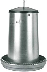 Kerbl Futterautomat für Geflügel (Fassungsvermögen 40 Liter, geeignet für Puten/Hühner, Behälter Metall verzinkt, zum Aufstellen, Futterzufuhr regulierbar)