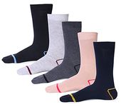 RC. ROYAL CLASS Women's Cotton Calf Length Thumb Solid Mutlicolored Socks(Pack of 5 Pairs)