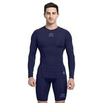 SHREY Intense Compression L/S Top Compression Top Full Sleeve Tights T-Shirt for Sports (2XL, Navy)