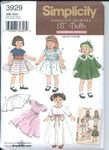 Simplicity Sewing Pattern 3929 18" Doll Clothes Archive Reissue