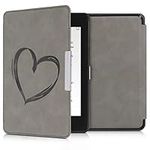 kwmobile Cover Compatible with Amazon Kindle Paperwhite (10. Gen - 2018) Cover - eReader Case - Brushed Heart Grey