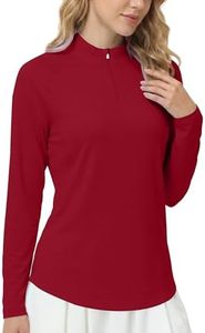 Roadbox Women's UPF 50+ 1/4 Zip Pullover, Long Sleeve Sun Protection Rash Guard Shirts, Quick Dry Workout Hiking Golf Tops