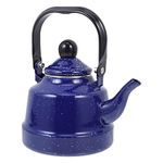 HEMOTON 1. 1L Vintage Enamel Teapot Kettle: Stainless Steel Stove Top Tea Kettle Dot Coffee Kettle Flat Bottom Kettle Warmer Teakettle for Stovetop