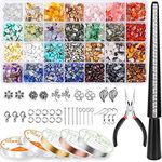 JUMYNOOY Ring Making Kit with 28 Colors Crystal Beads,1660 Pcs Crystal Jewelry Making Kit with Gemstone Chip Beads, Jewelry Wire