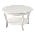 Convenience Concepts 501482W American Heritage Round Coffee Table, White