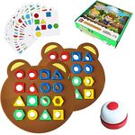 Shape Matching Game,Children Puzzles Geometric Shape Matching Board,Educational Learning Puzzle Toy for Toddlers 2 Players(with Bell)