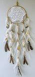 Yuvicreations, Dream Catcher for Wall décor, 8 Inches Ring, Fine Quality Feathers, Crochet-White