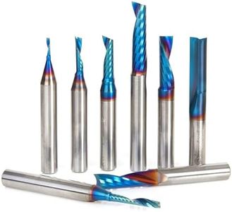 Amana Tool Spektra Coated Solid Carbide Spiral O Flute CNC Router Bit Set, AMS-165-K 8-Pc, 1/4 Inch Shank