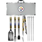 NFL Siskiyou Sports Fan Shop Pittsburgh Steelers Steel Tailgater BBQ Set w/Case 8 Piece Gray