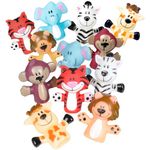 2-inch Zoo Animal Finger Puppets (Bulk Pack of 12 Puppets)