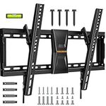 Perlegear TV Wall Bracket for Most 37–82 inch LCD LED 3D Plasma TVs up to 60kg, Slim Tilt TV Bracket for Flat or Curved TVs Max VESA 600x400mm, Large TV Wall Mount with Adjustable Pull Cords, PGLT5