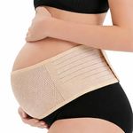 GREETURE 3 in 1 Post Pregnancy Abdominal Belt for Women, C-Section Abdomen Belt & Belly Wrap for After Delivery Recovery – Adjustable Postpartum Belt, Maternity Belt for Waist, Pelvis & Tummy Support (Free Size) (Beige+)
