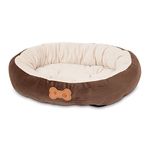 Aspen Pet Oval Bed with Bone Applique, 20 x 16 cm