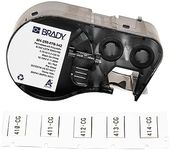 Brady Authentic (M4-250-075-342) PermaSleeve® Heat-Shrink Labels Polyolefin 0.439"H x 0.75"W Black on White 0.25"Dia, Cartridge of 80 Labels. for use with The BMP41, BMP51, and M511 Label Printers