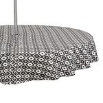 DII Ikat Outdoor Tabletop Collection Water Resistant, All Weather, 60" Round w/Zipper, Black