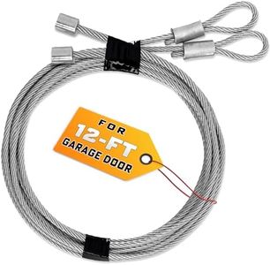 Garage Door Cables for 12 ft Door – 13 ft 6 inch Long, Heavy-Duty 304 Steel Galvanized Cables (Pack of 2) | Corrosion-Resistant, Rust-Proof Wire, Durable, Smooth Operation, Easy Installation, Reliable