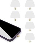 6pcs Phone Tether Tab, Clear Phone Strap Tether Tab Heavy Duty Multifuctional Cell Phone Lanyard Patch Pad for iPhone Most Smartphones, Without Adhesive (Trapezoidal)