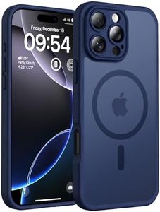 TOCOL Magnetic for 16 pro max Phone case, Upgraded Full Camera Protection, Compatible with Magsafe, 16FT Drop Protection, Translucent Matte Back Bumper Cover for 6.9-Inch(Dark Blue)