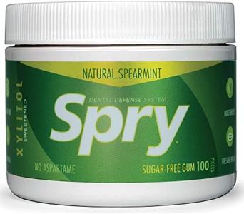 Spry Fresh Natural Xylitol Chewing Gum Dental Defense System Aspartame-Free Sugar Free Gum (Spearmint, 100 Count - Pack of 1)