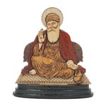 BISMAADH Handicraft Religious Wooden Photo Frame Showpiece Specially Use for Car-Dashboard Home Decor, Pooja Room, Temple & House Warming Gift Purpose(Guru Nanak Dev Ji)