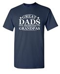 Great Dads Get Promoted to Grandpas Humor Sarcasm Funny T Shirt, Navy, X-Large